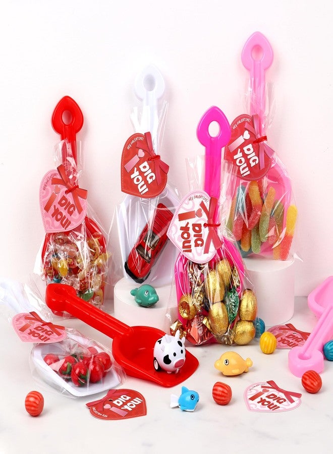 Giiffu 28PCS Valentine’s Day Shovel Toys with “I Dig You” Tags, Candy Bags & Ties, Non-Candy Classroom Exchange Gifts, Party Favors for Kids - Image 5